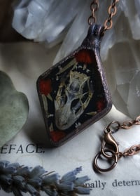 Image 4 of Gecko Skull and Red Floral Pendant