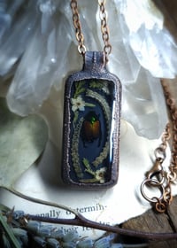 Image 2 of Beetle and Bone Pendant