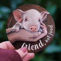 Image 1 of Friend, not food | Sticker round