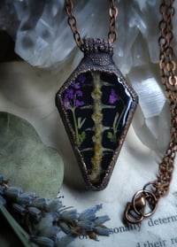 Image 1 of Lizard Spine and Floral Pendant