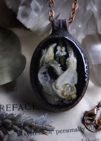 Image 1 of Bunny Skull and Floral Pendant