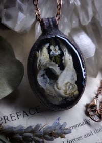 Image 5 of Bunny Skull and Floral Pendant