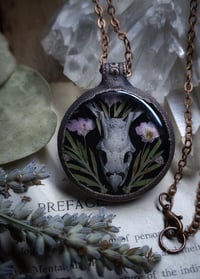 Image 3 of Snake Skull and Floral Pendant