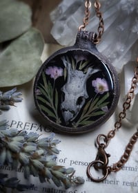 Image 1 of Snake Skull and Floral Pendant
