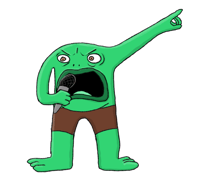 Smiling Friends Mr. Frog goes crazy sticker