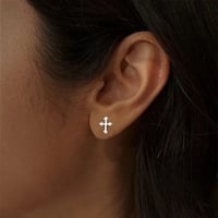 Image 3 of Cross Stud Earrings