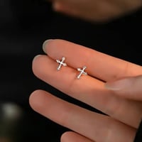 Image 2 of Cross Stud Earrings