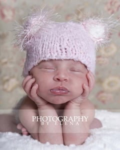 Image of Fuzzy Pink Bear Hat