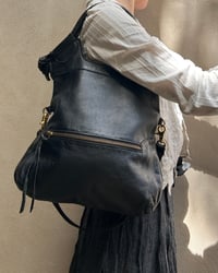 Image 2 of BLACK LEATHER TWO-WAY BAG