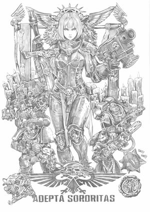 Image of  Original Art : The Adepta Sororitas. The Sisters of Battle from Warhammer 40,000 // Hyde Zhang