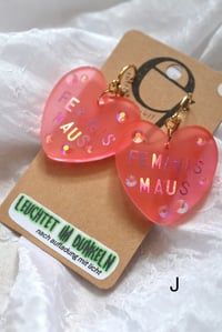 Image 9 of (holografisch/glow in the dark) statement herz ohrringe 