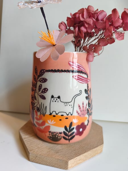 Image of vase feuillage chat