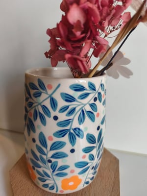 Image of  vase feuillage bleu
