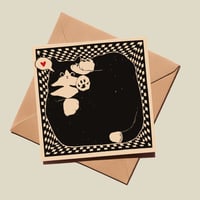 carte postale "chat en boule"