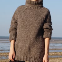 Image 1 of Unisex minimalist plain knitted grey sweater - Ready to ship