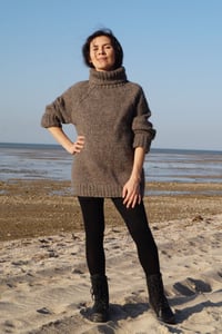 Image 2 of Unisex minimalist plain knitted grey sweater - Ready to ship