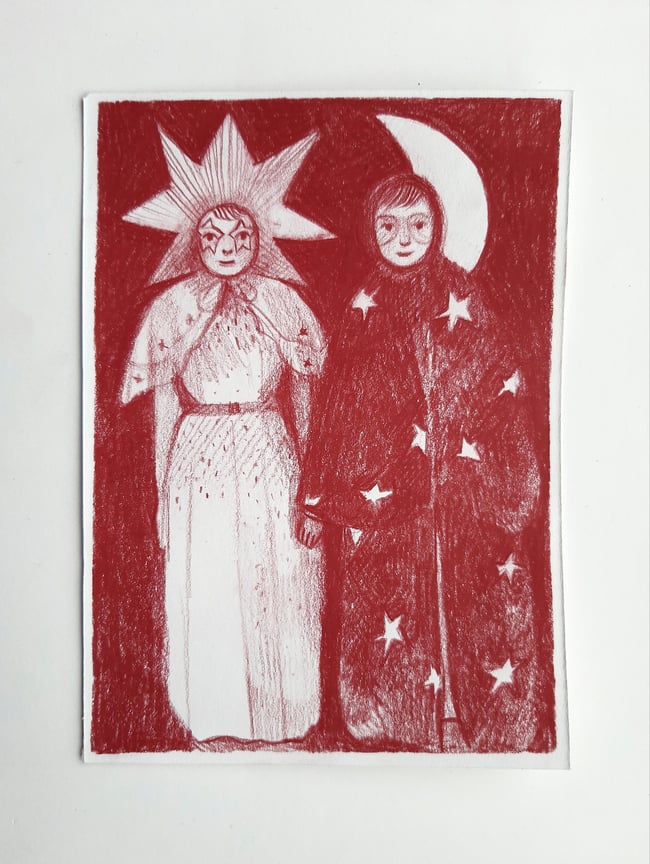 Star and Moon ~ Original drawing