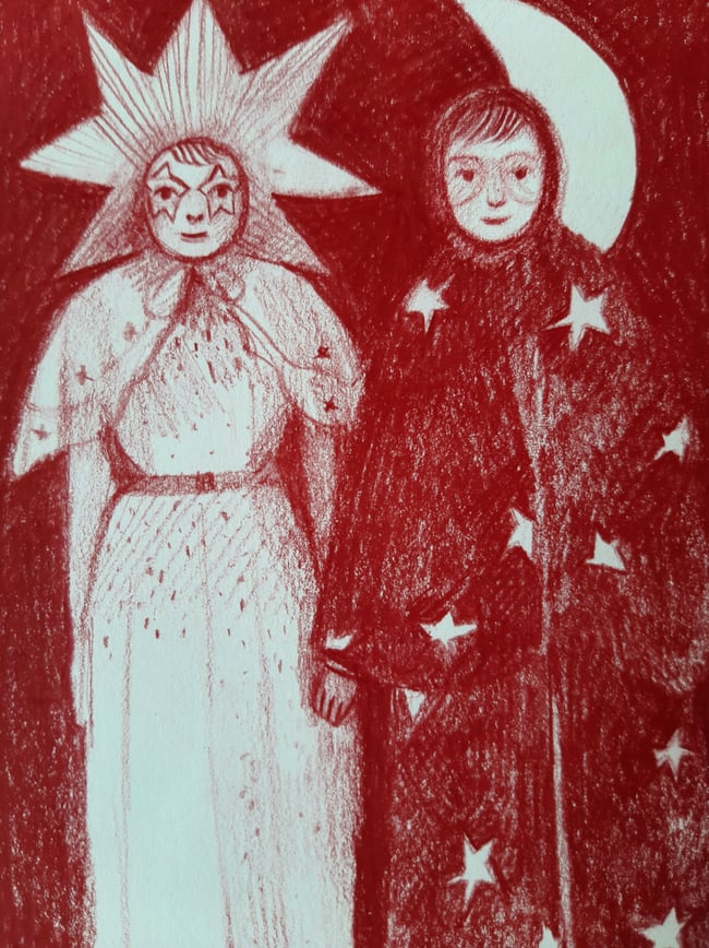 Star and Moon ~ Original drawing