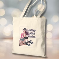 Image 3 of Resting Bitch Skates Cotton Canvas Tote Bag