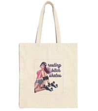 Image 1 of Resting Bitch Skates Cotton Canvas Tote Bag