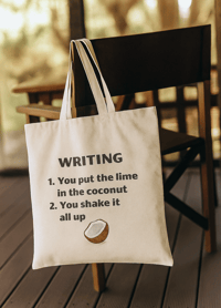 Image 3 of Writing Cotton Canvas Tote Bag