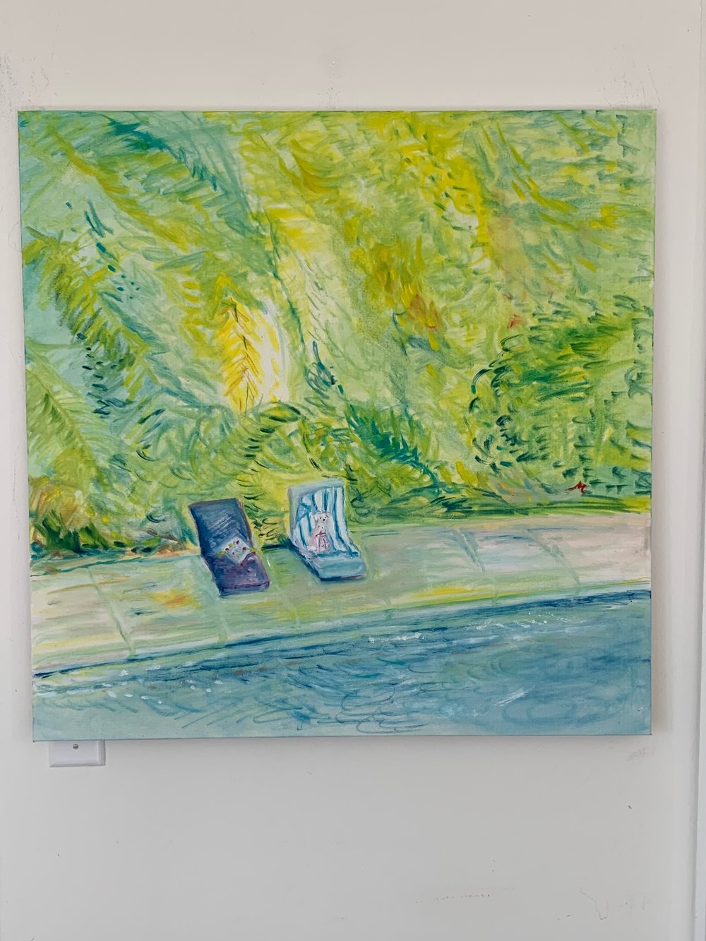 Image of Pool guest 30" x 30" painting