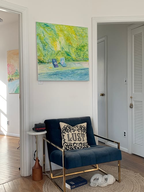 Image of Pool guest 30" x 30" painting