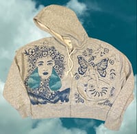 “Into the Waves” zipper hoodie Large