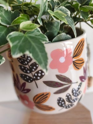 Image of   Pot suspendu fleur rose