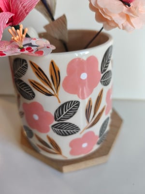 Image of Vase fleur rose  brun