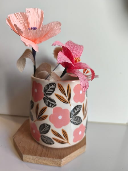 Image of Copy of Vase fleur rose bleu