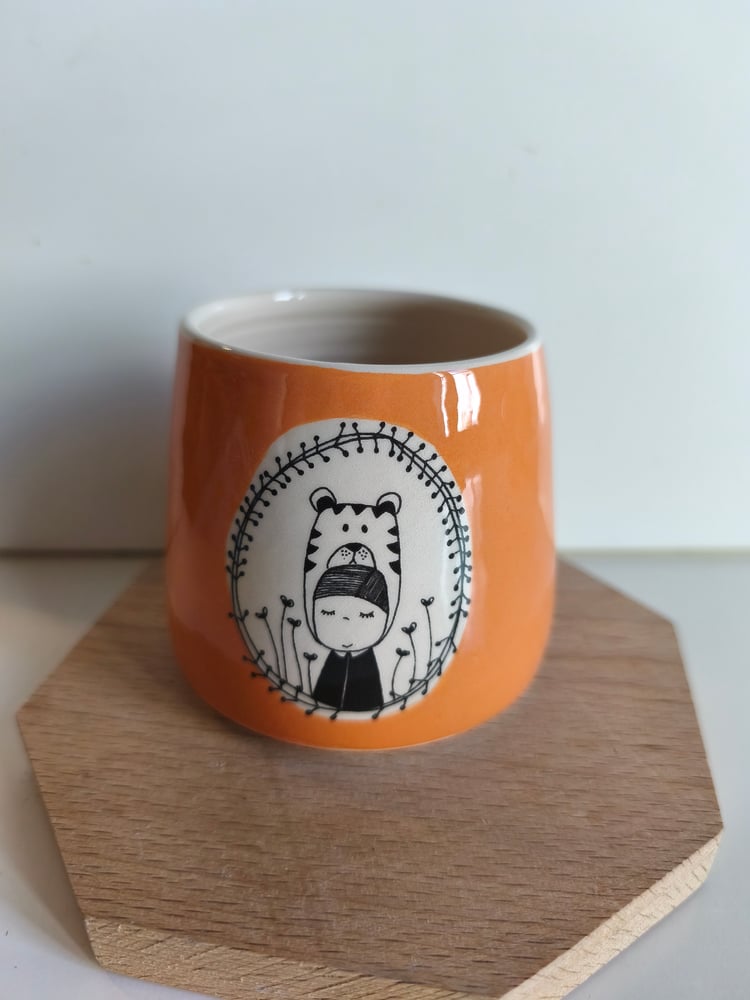 Image of   Petite tasse tigre orange