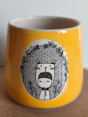 Image of  Petite tasse chat jaune 