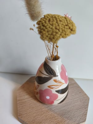 Image of   Petit vase fleur rose