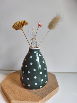 Image of   Petit vase vert pois 