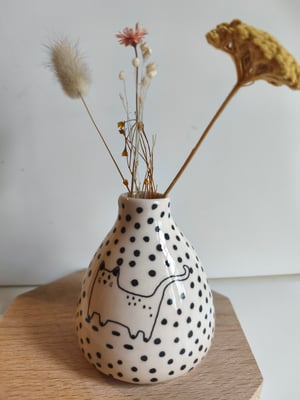 Image of  Petit vase vert pois 