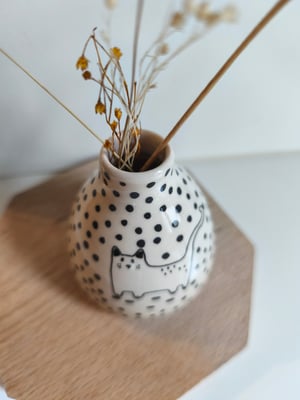 Image of  Petit vase vert pois 