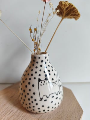 Image of  Petit vase vert pois 