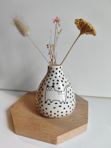 Image of Copy of   Petit vase vert pois 
