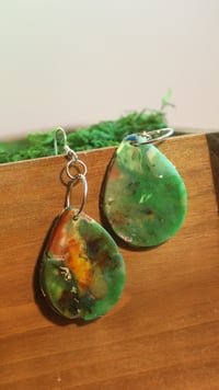 Green and Yellow Large Teardrop Amirite Earrings