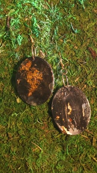 Gold and Black Large Oval Amirite Earrings