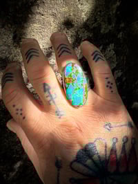 Image 5 of WL&A Handmade Heavy Ingot 40mm Gem Grade Rising Phoenix Turquoise Ring - Size 10