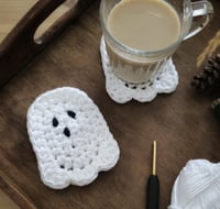 Image 2 of Ghost Coaster Crochet Pattern