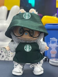 Image 1 of Labubu Coffee-Inspired Outfit – Barista Uniform in Green or Christmas Red