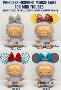 Image 1 of Princess-Inspired ForLabubu 3D Printed Mouse Ears | Belle, Ariel, Rapunzel and More | PopMart Acc...
