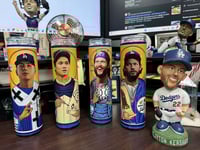 Image 2 of Los Angeles Dodgers Rally Prayer Candles: Pitcher & Catchers Duo