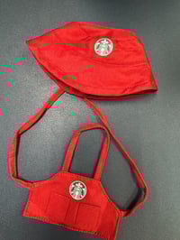 Image 2 of Labubu Coffee-Inspired Outfit – Barista Uniform in Green or Christmas Red