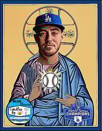 Image 4 of Former Los Angeles Dodgers Inspired Player Prayer Candle - Sports Lover Gift Idea