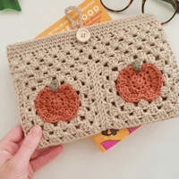 Image 3 of Pumpkin Book and Kindle sleeve Crochet Pattern