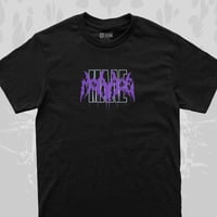 Image 2 of LOST t-shirt / purple & spindle print